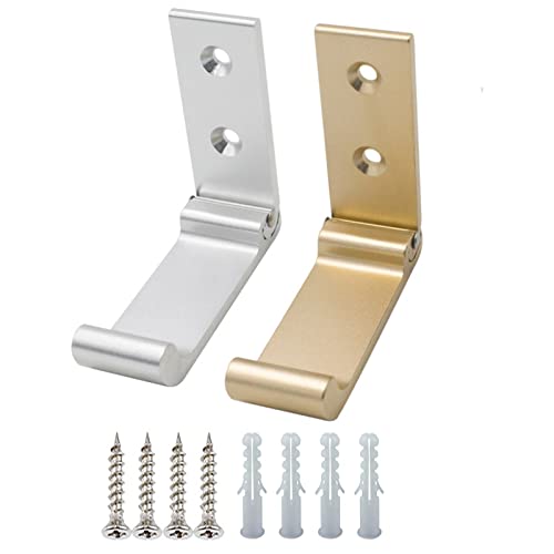 WUDQIJI Klapphaken 2 Stück faltbare Kleiderhaken Faltbare Wandhalterung Wandhandtuchhaken Faltbare Wandhaken Garderobenhaken Aluminium Kleiderhaken für Büro Küche Bad(Gold,Silber)