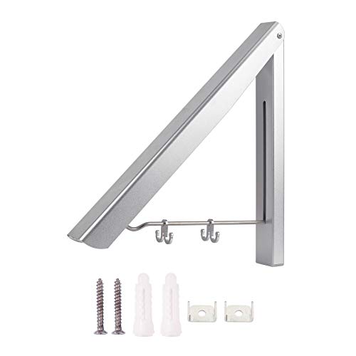 HONGXIN-SHOP Faltbar Kleiderhaken Aluminium Klappbar Wand-Kleiderständer Platzsparend Garderobenhaken Geeignet für Wohnzimmer Bäder Schlafzimmer Balkon Ecken Büro im Hotel Silber