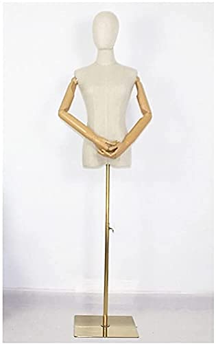 Schneiderpuppen Schneider-Mannequin-Körper, weibliche Kleiderform, Schaufensterpuppen-Torso-Körper mit verstellbarem Holzständer, Büste, Schneider-Display für Kleider-Display, Kleidungsdesign (goldene