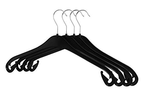 RSR Hangers Kleiderbügel NA 47 cm aus Kunststoff 20 Stück Hemdenbügel Blusenbügel Kunststoff Schwarz 360° drehbarer Haken schneller Versand