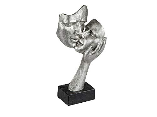 Lifestyle & More Exklusive Deko Büste Skulptur Liebespaar aus Keramik schwarz/Silber Höhe 30 cm