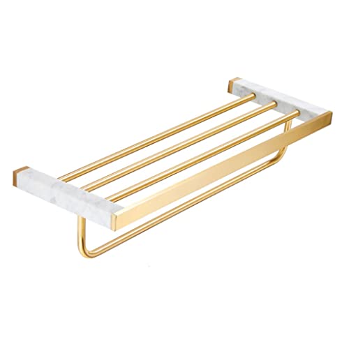 CH SY JL Handtuchhalter Wand Handtuchstange Licht Luxus Marmor Handtuch Rack Messing Handtuchhalter Nordisches Badezimmer Gold Tuch Regal Badewanne Wandmontierte Doppeltuchleiste Handtuchständer Bad