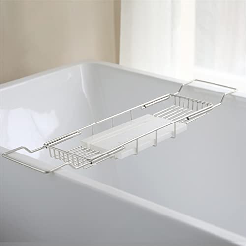 JKUYWX Badezimmer Retractable Storage Regal Badezimmer Bad Bad Edelstahl Badewanne Rack