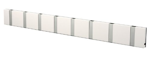 LoCa Garderobe Knax 8 weiß (Haken klappbar Alu) Garderoben-Leiste Kleiderhaken Flur modern Garderobenpaneel