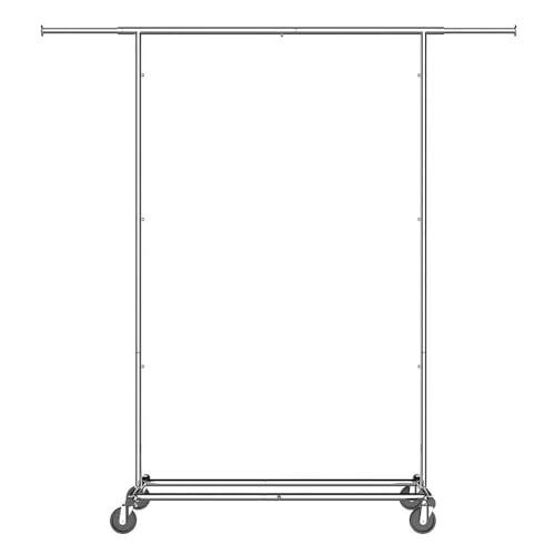 Yaheetech Kleiderständer auf Rollen Metall kleiderstange Garderobe Garderobenständer klappbar Länge 108-168cm, max. Belastbarkeit 36 kg