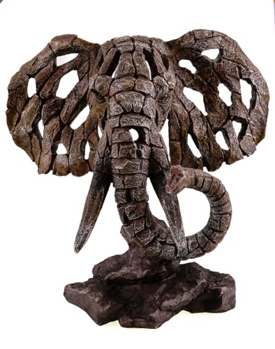 Kremers Schatzkiste Dekofigur Elefantenkopf modern 42cm aus Polyresin Figur Deko Skulptur Statue Tierfigur Afrika