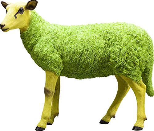 Kare Design Deko Figur Sheep, Grün, Deko Objekt, Schaf Motiv, Dekorationsfigur, Skulptur, Statue, Wohnzimmer, 60x21x49cm (H/B/T)