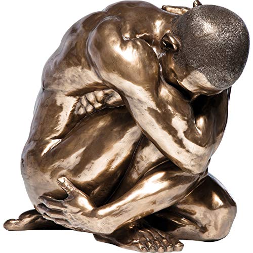 Kare Design Deko Figur Nude Man Hug Bronze, Skulptur, Deko Objekt, Dekoration für Wohnzimmer, Schlafzimmer, Büro, Regale, Accessoire, 53,5x34,5x45 cm