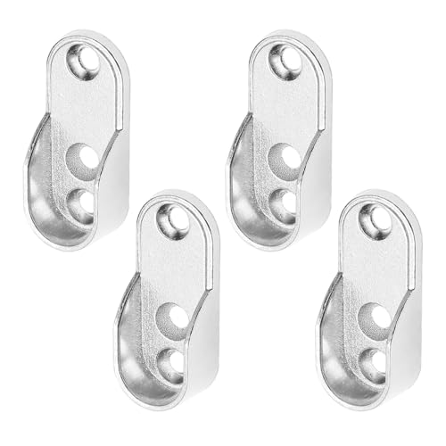 OIGWBPH 4pcs Schrankrohrlager oval Halterung für Kleiderstange Schrank Metall Kleiderstangenhalter für Ovalstange Kleiderschrank Aufhänger für Wandmontage