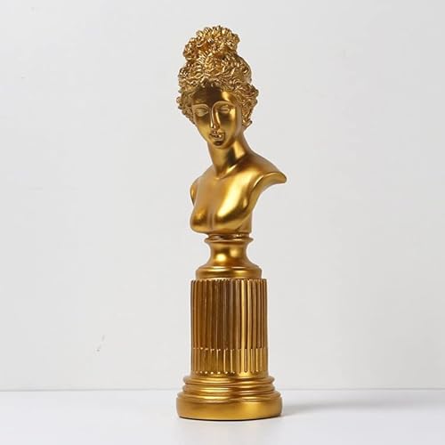 Marimor Frauen Figur Skulptur deko modern statuen deko dekoartikel skulpturen Statue für Wohnzimmer, Schlafzimmer Büro Home Hotel Schreibtisch zuhause. (Gold)