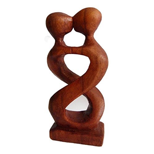 Simandra Holz Figur Skulptur Abstrakt Holzfigur Statue Afrika Asia Handarbeit Deko Zweisam Größe 10 cm