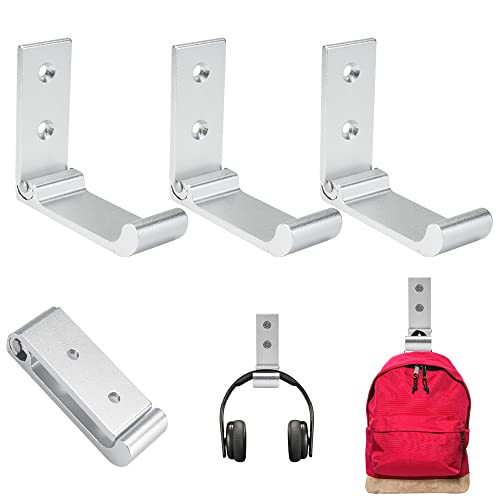 Favengo 3 Stück Wandhaken Faltbare Wandhalterung Kopfhörer Klapphaken Garderobe Kleiderhaken Silber Garderobenhaken Klappbar Mantelhaken Unsichtbar Hut Kleider Aufhänger für Küche Bad Wand Büro