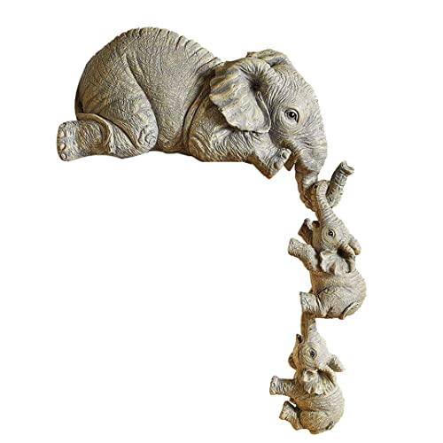 Elefantenfiguren 3 Set Elefant Shelf Sitter Harz Tierhänge Skulptur Ornament für Tischdekorationen Home Dekoration Ornamente