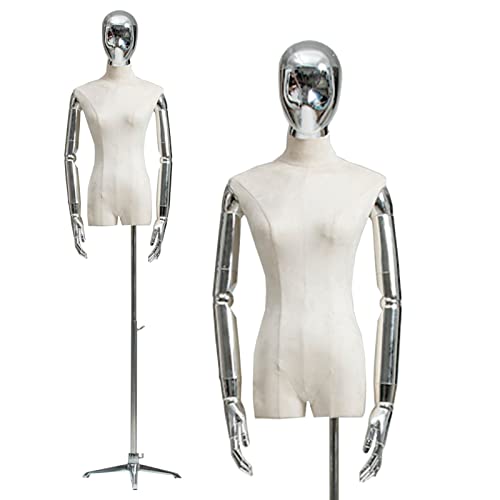 SHAWLA Schneiderpuppen Weibliche Schaufensterpuppe im halben Maßstab, Kleidung, Kleid, Schmuck, Kleidermodell, Shows oder andere Bereiche, Schaufensterpuppe mit Metallständer, Brustumfang: 84 cm