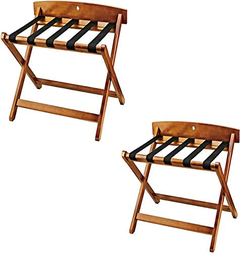 WHDNIOSS Hotel-Gepäckständer – Faltbarer Kofferständer, Massivholz-Kofferständer, Kofferständer mit Wandschutz, geeignet for Zuhause/Schlafzimmer/Hotel (Color : 2pcs, Size : 72 * 48 * 58cm)