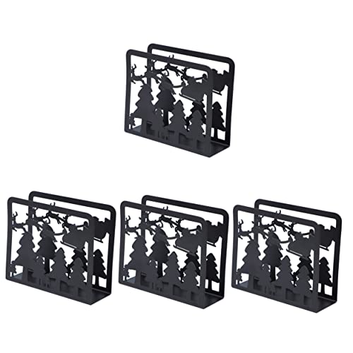 iplusmile 4Pcs Caddy Edelstahl Party Restaurant Bar Papier Tissue Tischplatte Baum Rack Für Vintage Halter Rentier Liefert Elch Hotel Spender Organizer Servietten Handtuchständer