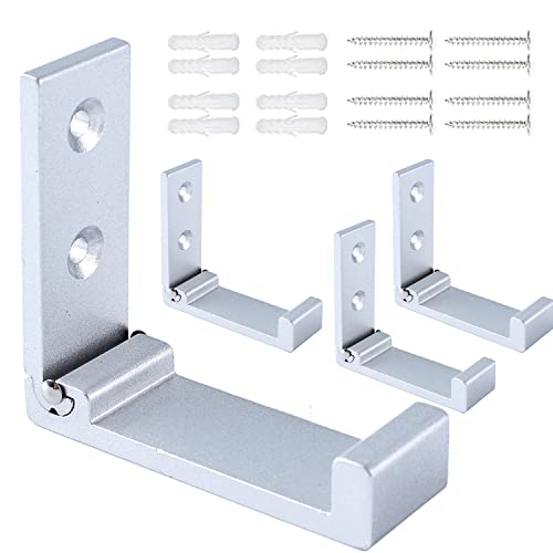 lakigoes Klappbare Haken 4Pcs, Kopfhörer Halter,Kopfhörer Wandhalterung,Faltbare Wandhaken,Faltbare Kleiderhaken,Wand Aluminium Kleiderhaken Klappbar Für Garderobe Badezimmer Küchen 15 Kg Tragkraft